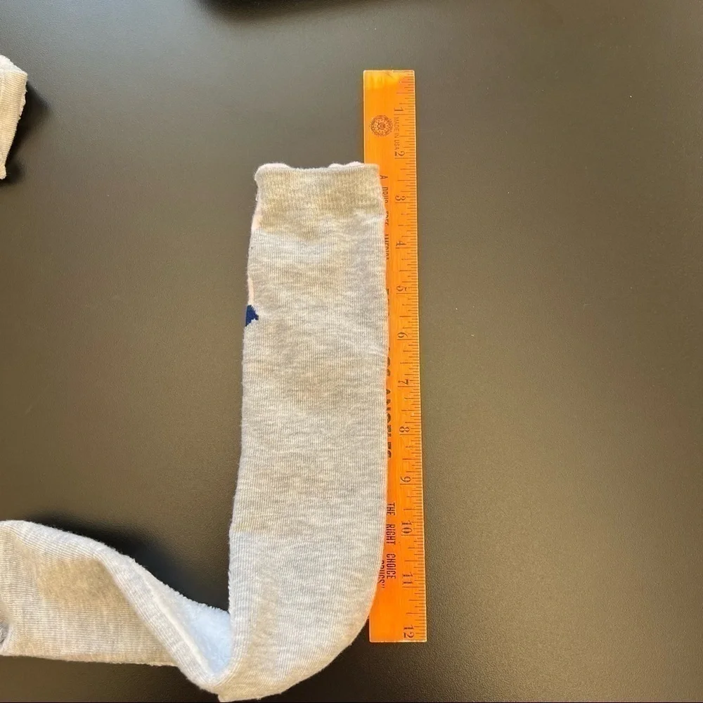 GRAY pink and white bunny knee socks, medium thickness
